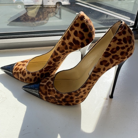 Jimmy Choo size 39 anouk leopard and camel with patent leather toe - Picture 4 of 16